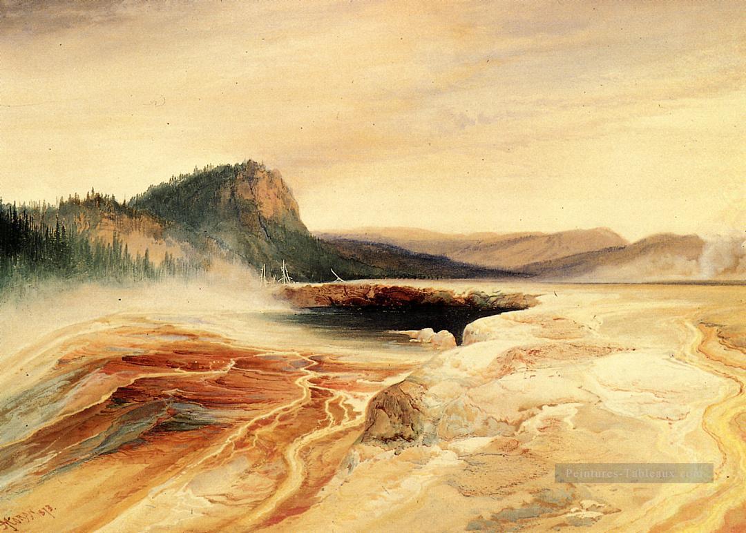 Géant Bleu Printemps Yellowstone paysage Thomas Moran Peintures à l'huile